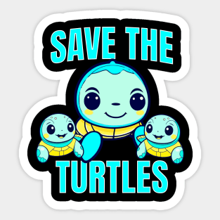 Save the turtles Sticker